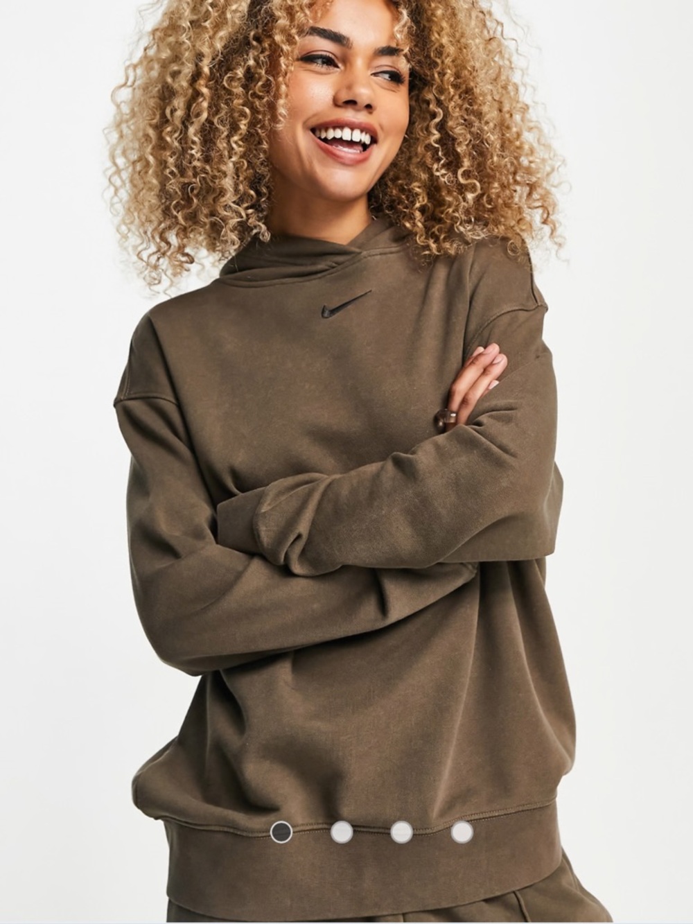 nike washed brown hoodie sweatshirt